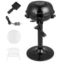 Black Double Layer Portable Electric 1600 Watt BBQ Grill