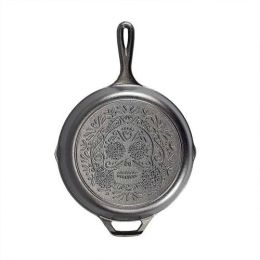Black 10 inch Lightweight Cast Iron Skillet -  D√åa de los Muertos - Made in USA