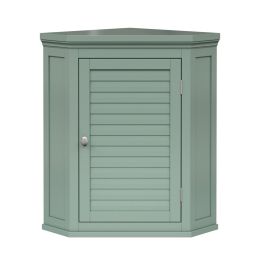 Sage Wall Mounted Corner 1-Door Louvered Bathroom Wall Cabinet