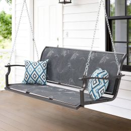 Grey Outdoor 2-Person Heavy Duty Porch Swing with 900 lb. Weight Capacity