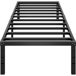 Twin 18-inch Heavy Duty Black Metal Platform Bed Frame