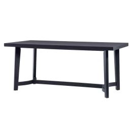 Rectangular 70 x 36-inch Farmhouse Dining Table in Black Wood Finish