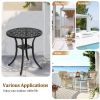 Round Weather Resistant Black Powder Coated Aluminum Outdoor Patio Bistro Table