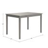 Farmhouse 32 x 48 inch Dining Table in Antique Grey Wood Finish