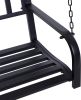 Modern Farmhouse Antique Black 2-Person Metal Outdoor Hanging Porch Swing