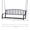 Modern Farmhouse Antique Black 2-Person Metal Outdoor Hanging Porch Swing