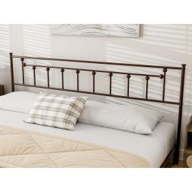 King Size Victorian Farmhouse Metal Headboard in Vintage Brown Finish