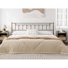 King Size Victorian Farmhouse Metal Headboard in Vintage Brown Finish
