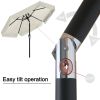 Off White 7.5 Foot Patio Umbrella with Push Button Tilt and Metal Pole