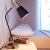 Black/Gold Mid-Century Modern Gooseneck Dimmable Touch Control USB Table Lamp
