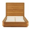 Queen Modern Wood Platform Bed Frame with Round Corners and Headboard