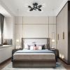 Modern 4-Light Flush Mount Sputnik Ceiling Light Fixture in Black Finish
