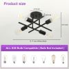 Modern 4-Light Flush Mount Sputnik Ceiling Light Fixture in Black Finish