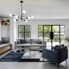 Mid-Century Modern Dimmable 8-Light Sputnik Chandelier in Black