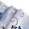 72"W x 72"H Blue Vibrant Floral Butterfly Polyester Shower Curtain
