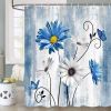 72"W x 78"H Blue Vibrant Floral Butterfly Polyester Shower Curtain