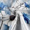72"W x 78"H Blue Vibrant Floral Butterfly Polyester Shower Curtain