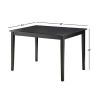 Farmhouse 32 x 48 inch Dining Table in Black Wood Finish
