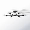 Mid-Century Modern 6-Light Semi Flush Mount Sputnik Ceiling Light in Black