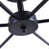 Mid-Century Modern 6-Light Semi Flush Mount Sputnik Ceiling Light in Black