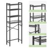 Over the Toilet Bathroom Storage Industrial Metal Wood Shelving Unit Black