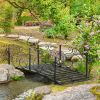 Outdoor Vintage Arch 6-ft Garden Bridge with Side-Rails in Black