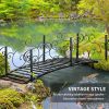Outdoor Vintage Arch 6-ft Garden Bridge with Side-Rails in Black