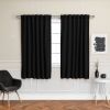 52 x 72 inch Solid Black Thermal Blackout Curtain Panels - Set of 2