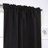 52 x 72 inch Solid Black Thermal Blackout Curtain Panels - Set of 2