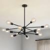 Black 33-inch Modern 12-Light Dimmable Sputnik Chandelier Lamp