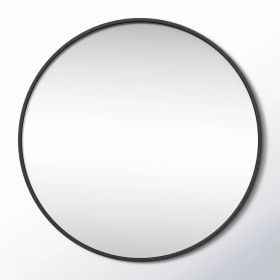 Round 28-inch Wall Mirror in Black - Living Room Bedroom Accent Bathroom Mirror