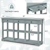 Blue Retro Entryway Console Table 3 Drawer Open Shelves