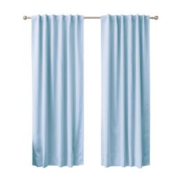 52 x 84 inch Solid Light Blue Thermal Blackout Curtain Panels - Set of 2