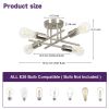 4-Light Modern Flush Mount Sputnik Ceiling Light Fixture in Brushed Nickel