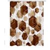 72"W x 84"H Brown White Hexagonal Pattern Polyester Shower Curtain