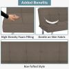 Modern Coffee Brown Fabric Futon Sleeper Sofa Bed with Metal Legs