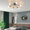 Mid-Century Modern Flush Mount Sputnik Ceiling Light in Coffee Gold Finish