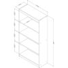 Four Shelf Eco-Friendly Bookcase in Cherry
