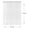 72"W x 72"H Clear PEVA Waterproof Shower Curtain Liner Magnets Bottom Hem