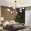 33-inch Modern 12-Light Dimmable Sputnik Chandelier in Black/Gold Finish