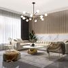 33-inch Modern 12-Light Dimmable Sputnik Chandelier in Black/Gold Finish