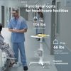 Hospital Style White Mobile Stand-Up Computer Desk Portable Workstation