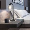 Set of 2 - Modern Stylish Black Metal Arch USB Table Lamp with LED Bulbs