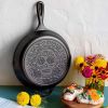 Black 10 inch Lightweight Cast Iron Skillet -  D√åa de los Muertos - Made in USA