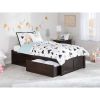 Twin XL Platform Bed Frame with 2 Storage Drawers in Espresso