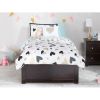 Twin XL Platform Bed Frame with 2 Storage Drawers in Espresso