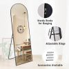 Black 58-inch Full Length Arched Floor Mirror with Stand and Wall Hanging Screws