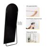 Black 58-inch Full Length Arched Floor Mirror with Stand and Wall Hanging Screws