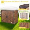 Large Wooden Outdoor Storage Cabinet Trash Can Storage Shed