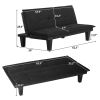 Black Faux Suede Upholstered Futon Sleeper Sofa Bed